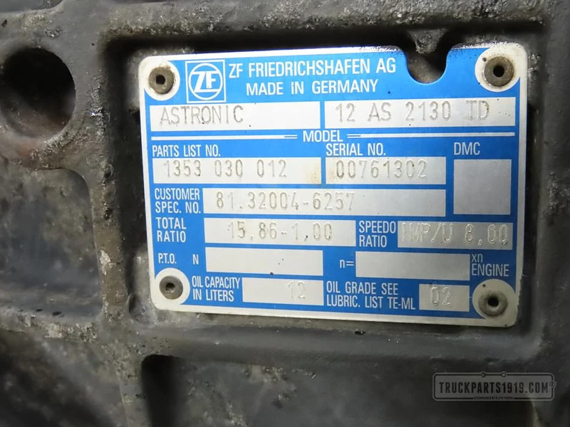 MAN Gearbox & Clutch Parts Versnellingsbak 12AS2130TD - Caja de cambios para Camión: foto 3 MAN Gearbox & Clutch Parts Versnellingsbak 12AS2130TD - Caja de cambios para Camión: foto 3