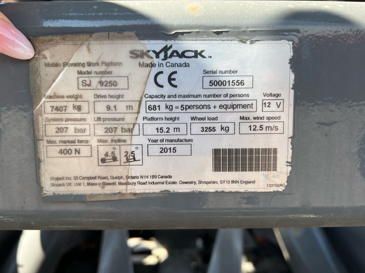 Plataforma de tijeras SKYJACK SJ 9250 4×4: foto 15 Plataforma de tijeras SKYJACK SJ 9250 4×4: foto 15