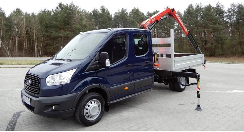 Ford Transit 2.0 - Doka flatbed+crane - Camión caja abierta, Camión grúa: foto 1 Ford Transit 2.0 - Doka flatbed+crane - Camión caja abierta, Camión grúa: foto 1