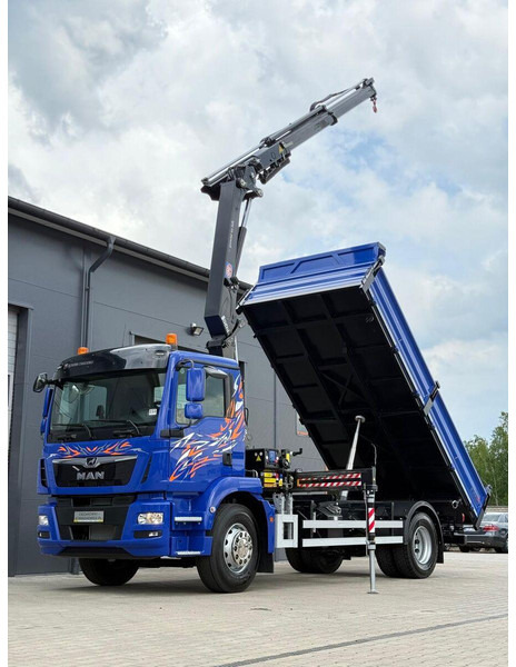 MAN MAN TGM TGL TGS 18.250 // E6 // wywrotka + HDS HMF z pilotem // - Camión volquete: foto 1 MAN MAN TGM TGL TGS 18.250 // E6 // wywrotka + HDS HMF z pilotem // - Camión volquete: foto 1