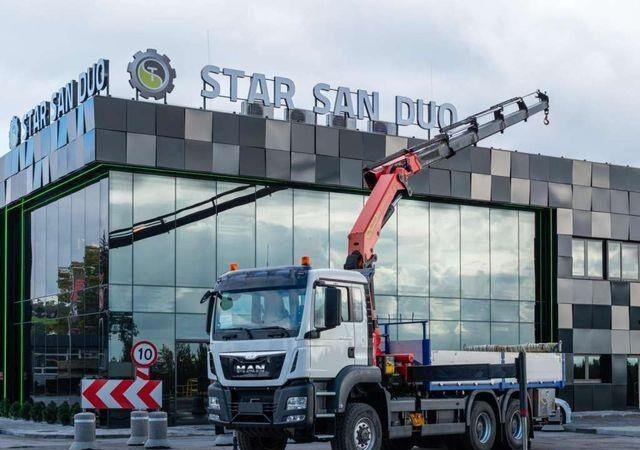 MAN TGS 26.400 6x6 PALFINGER PK 33002 EH Crane Kran - Camión caja abierta, Camión grúa: foto 2 MAN TGS 26.400 6x6 PALFINGER PK 33002 EH Crane Kran - Camión caja abierta, Camión grúa: foto 2