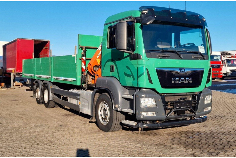 MAN TGS 26.460 6X2 Flatbed + Crane Atlas 172.3E-A4 + RC - Camión caja abierta, Camión grúa: foto 1 MAN TGS 26.460 6X2 Flatbed + Crane Atlas 172.3E-A4 + RC - Camión caja abierta, Camión grúa: foto 1