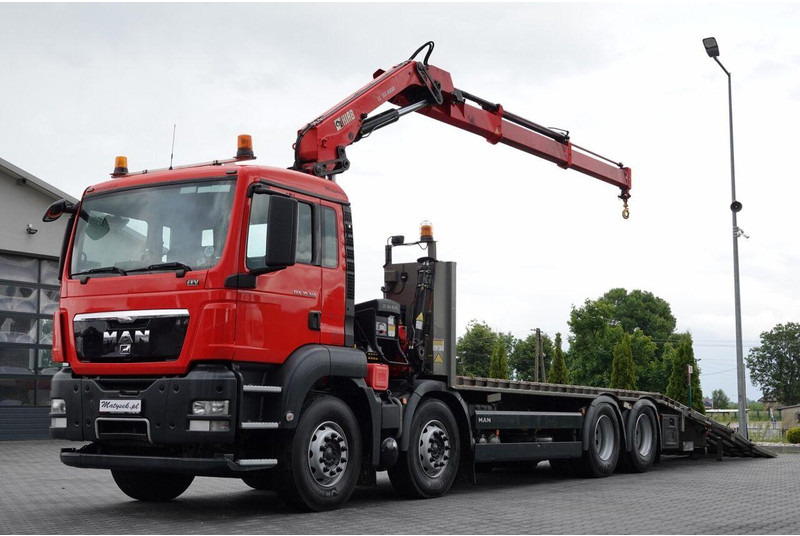 MAN TGS 35.360 / 8x2-4 / LAWETA + HDS HIAB 166 E-2 / OŚ PODNOSZONA / - Grua de remolque autos: foto 1 MAN TGS 35.360 / 8x2-4 / LAWETA + HDS HIAB 166 E-2 / OŚ PODNOSZONA / - Grua de remolque autos: foto 1