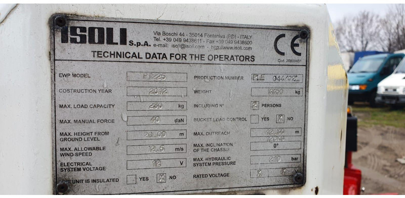 Camión con plataforma elevadora Nissan Cabstar 35.12 - ISOLI PT 225 aerial working platform 22,5m - 3,5: foto 19 Camión con plataforma elevadora Nissan Cabstar 35.12 - ISOLI PT 225 aerial working platform 22,5m - 3,5: foto 19