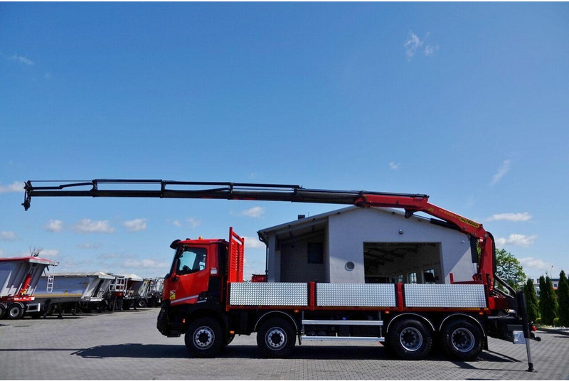 Renault C 430 / 8x4 / SKRZYNIOWY 7 M + HDS PALFINGER PK 2300-EH / WYSÓW - Camión caja abierta, Camión grúa: foto 2 Renault C 430 / 8x4 / SKRZYNIOWY 7 M + HDS PALFINGER PK 2300-EH / WYSÓW - Camión caja abierta, Camión grúa: foto 2