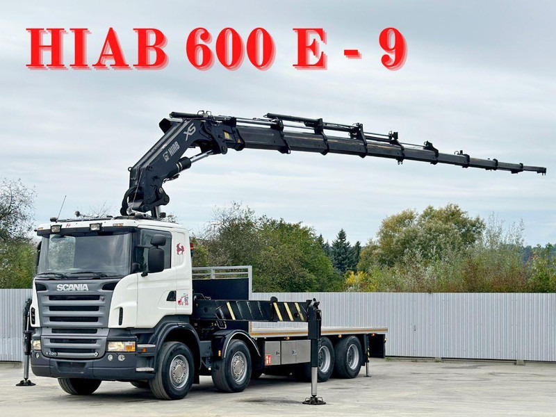 Scania R 620*PLATFORM 6,45m*HIAB 600 E - 9 + FUNK / 8x4 - Camión caja abierta, Camión grúa: foto 1 Scania R 620*PLATFORM 6,45m*HIAB 600 E - 9 + FUNK / 8x4 - Camión caja abierta, Camión grúa: foto 1