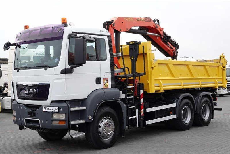 Camión volquete, Camión grúa Scania TGS 33.360 / 6x4 / WYWROTKA + HDS PALFINGER PK 15 500 wysów 10m: foto 12
