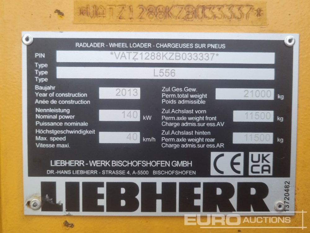 Cargadora de ruedas 2013 Liebherr L556: foto 31