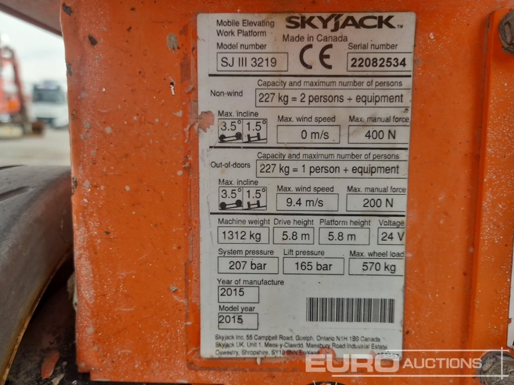 Plataforma elevadora 2015 SkyJack SJIII 3219: foto 21