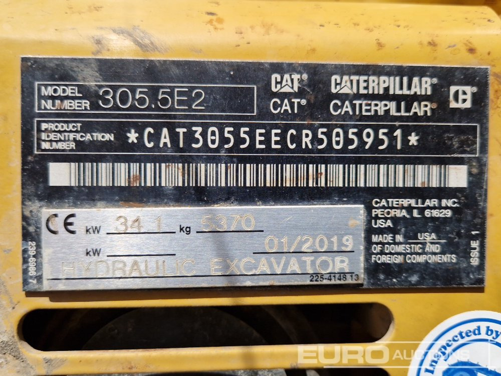 Miniexcavadora 2019 CAT 305.5E2: foto 36