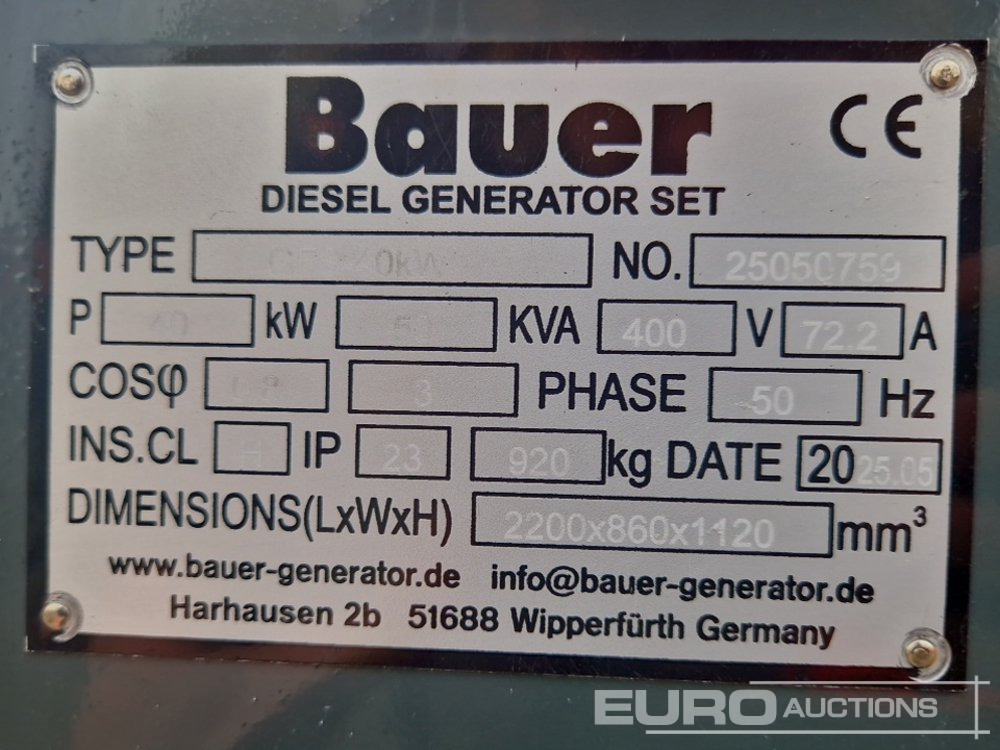 Generador industriale Unused Bauer GFS-40KW: foto 15 Generador industriale Unused Bauer GFS-40KW: foto 15