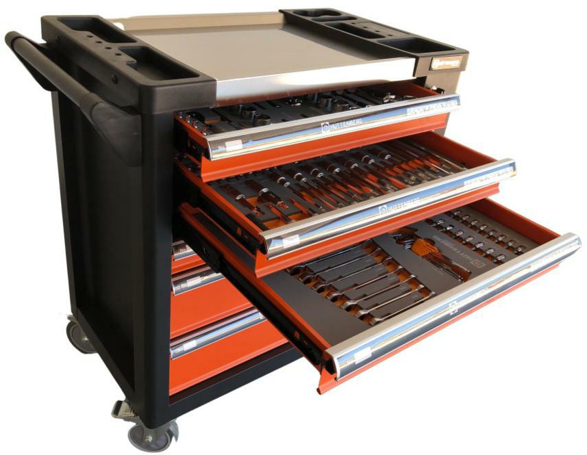 Unused Hüttenberg Germany Tool Trolley, 6 Drawers with 220 Pieces - Equipo de construcción: foto 4 Unused Hüttenberg Germany Tool Trolley, 6 Drawers with 220 Pieces - Equipo de construcción: foto 4