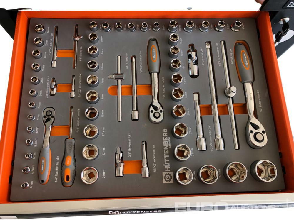 Unused Hüttenberg Germany Tool Trolley, 6 Drawers with 220 Pieces - Equipo de construcción: foto 5 Unused Hüttenberg Germany Tool Trolley, 6 Drawers with 220 Pieces - Equipo de construcción: foto 5