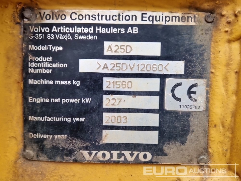 Dúmper articulado Volvo A25D: foto 39