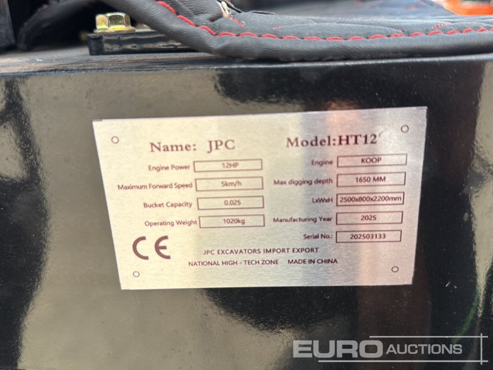Miniexcavadora Unused 2025 JPC HT 12: foto 49