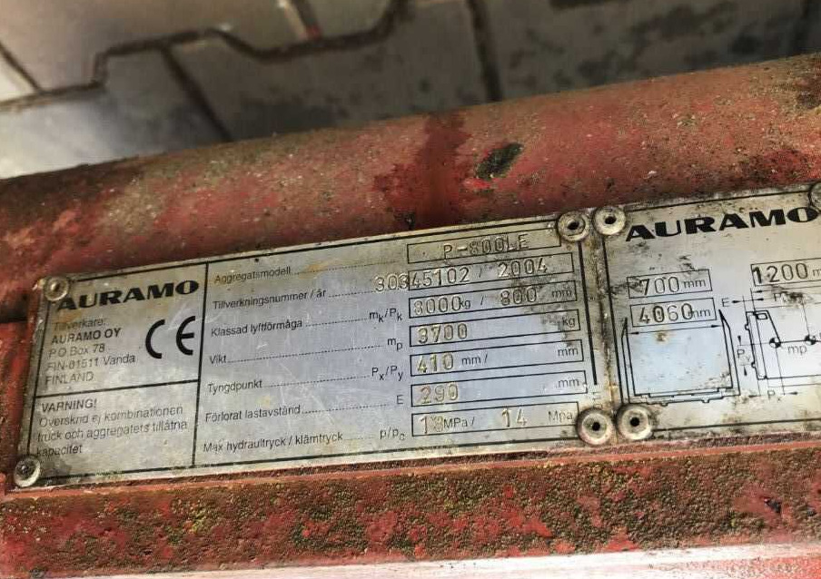 Auramo P-800LE - Pinza para Carretilla elevadora: foto 4 Auramo P-800LE - Pinza para Carretilla elevadora: foto 4