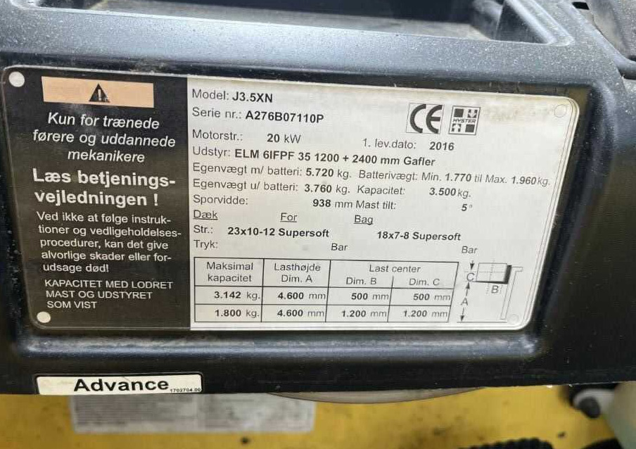 Hyster J3.5XN - Carretilla elevadora eléctrica: foto 4 Hyster J3.5XN - Carretilla elevadora eléctrica: foto 4