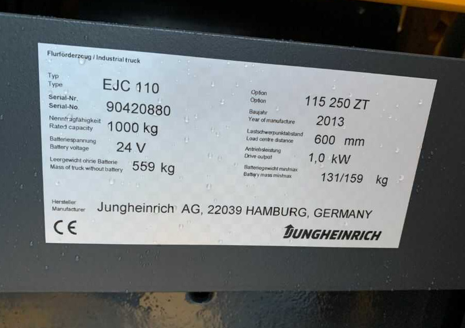 Jungheinrich EJC110 - Apilador: foto 4 Jungheinrich EJC110 - Apilador: foto 4