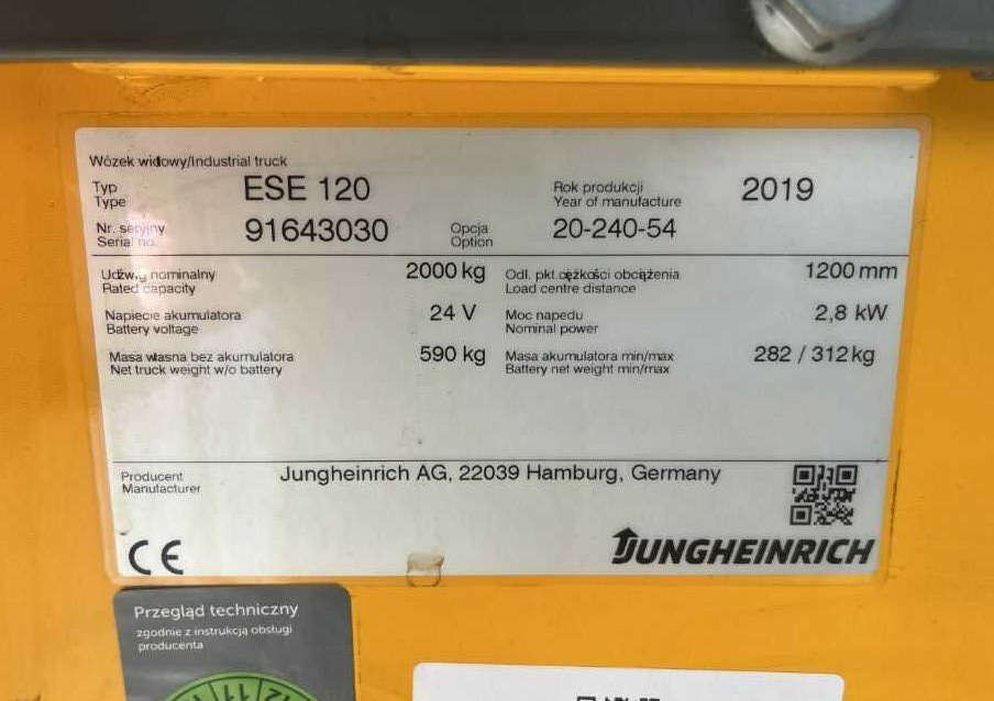 Jungheinrich ESE120 - Transpaleta: foto 2 Jungheinrich ESE120 - Transpaleta: foto 2