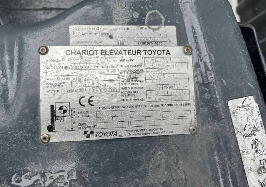 Toyota 8FBE20T - Carretilla elevadora eléctrica: foto 5 Toyota 8FBE20T - Carretilla elevadora eléctrica: foto 5