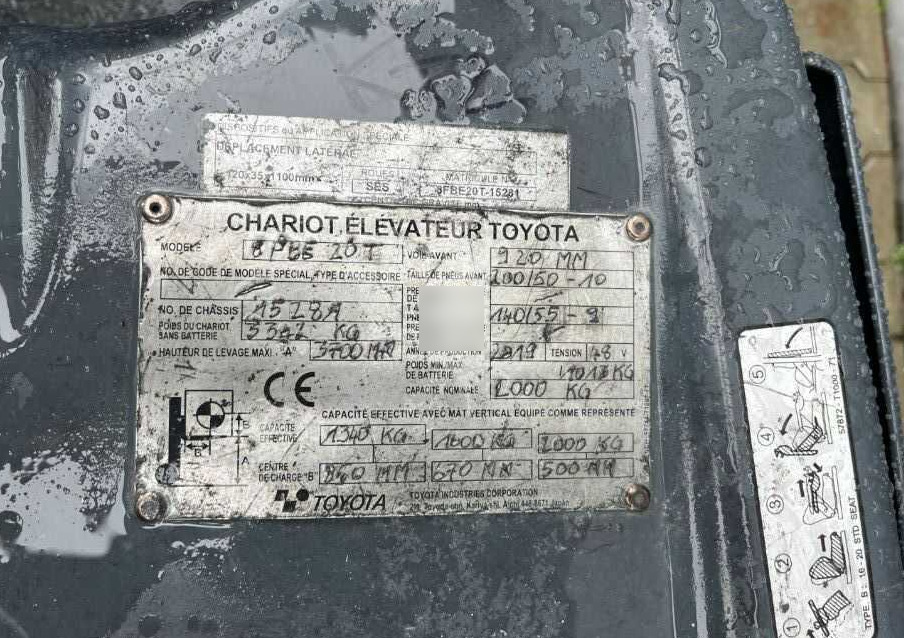 Toyota 8FBE20T - Carretilla elevadora eléctrica: foto 5 Toyota 8FBE20T - Carretilla elevadora eléctrica: foto 5