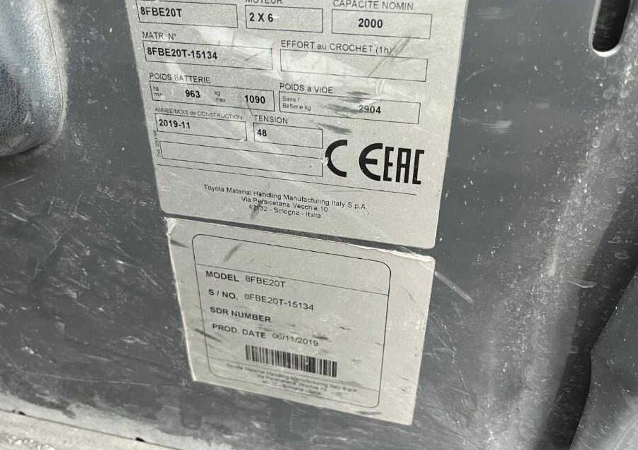 Toyota 8FBE20T - Carretilla elevadora eléctrica: foto 5 Toyota 8FBE20T - Carretilla elevadora eléctrica: foto 5