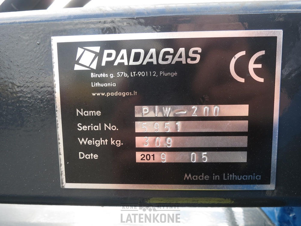 Barredora cucharón para Maquinaria de construcción Padagas Puomiharja PIW-200 R ilman kiinnikettä: foto 9