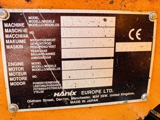 Hanix H115B-2 - Miniexcavadora: foto 2 Hanix H115B-2 - Miniexcavadora: foto 2