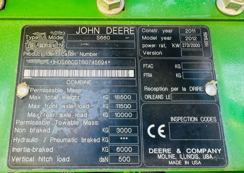 Cosechadora de granos John Deere S660i: foto 6 Cosechadora de granos John Deere S660i: foto 6