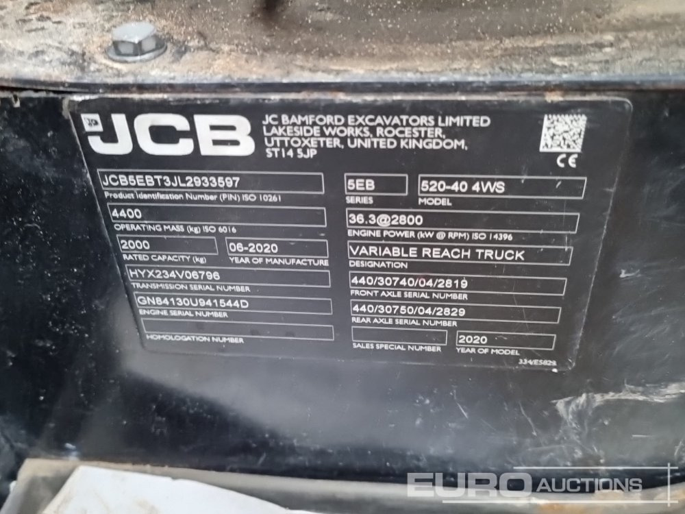 2020 JCB 520-40 - Manipulador telescópico: foto 1 2020 JCB 520-40 - Manipulador telescópico: foto 1