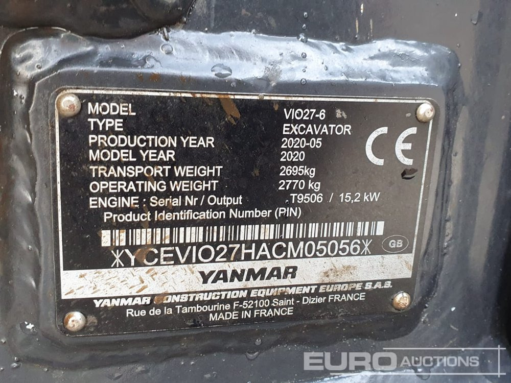 2020 Yanmar VIO27-6 - Miniexcavadora: foto 5 2020 Yanmar VIO27-6 - Miniexcavadora: foto 5
