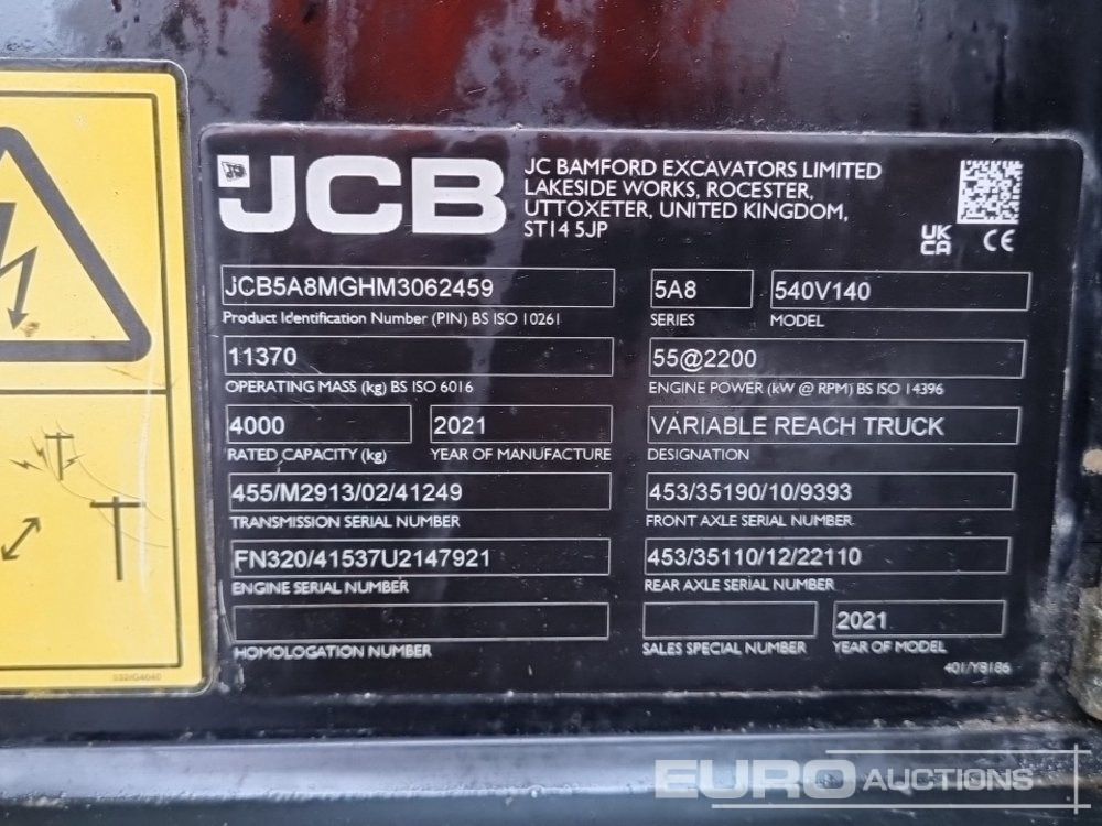 Manipulador telescópico 2021 JCB 540-140 Hi Viz: foto 48 Manipulador telescópico 2021 JCB 540-140 Hi Viz: foto 48