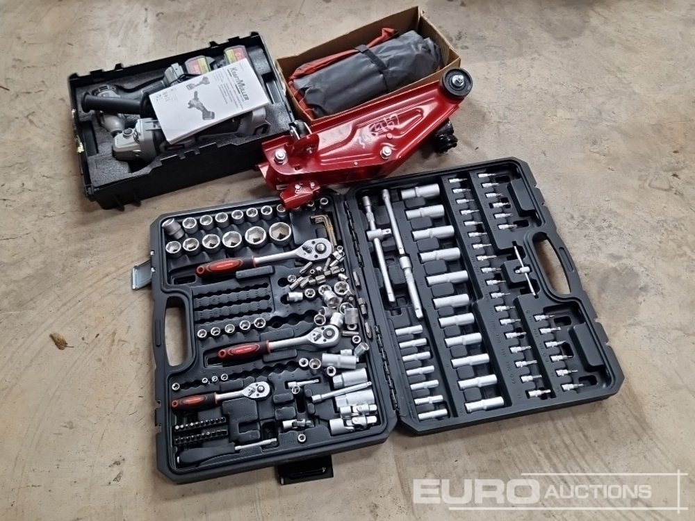 Socket Set, Cordless Grinder, 25Pc Spanner Set, 2 Ton Trolley Jack - Equipo de taller: foto 1 Socket Set, Cordless Grinder, 25Pc Spanner Set, 2 Ton Trolley Jack - Equipo de taller: foto 1