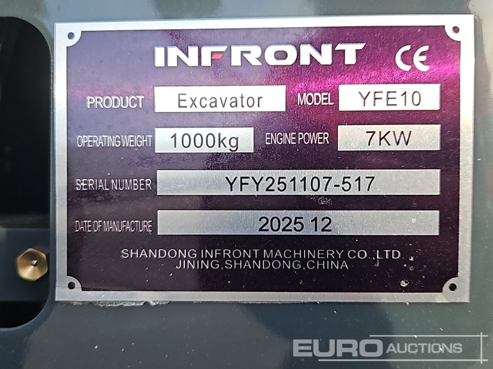 Unused 2025 Infront YF10 - Miniexcavadora: foto 2 Unused 2025 Infront YF10 - Miniexcavadora: foto 2