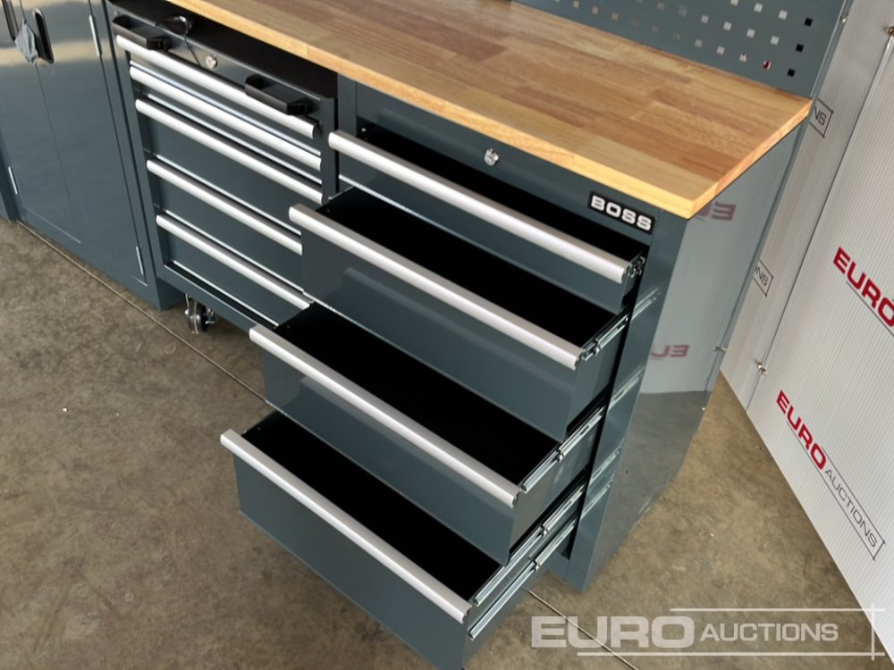 Equipo de taller Unused Boss 2.6m 9 Drawer, 5 Cabinet Tool Station: foto 11