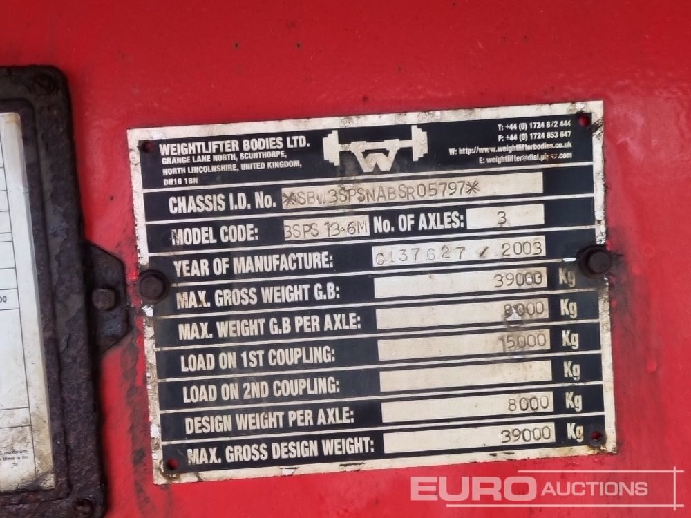 Semirremolque plataforma/ Caja abierta Weightlifter 3SPS: foto 35