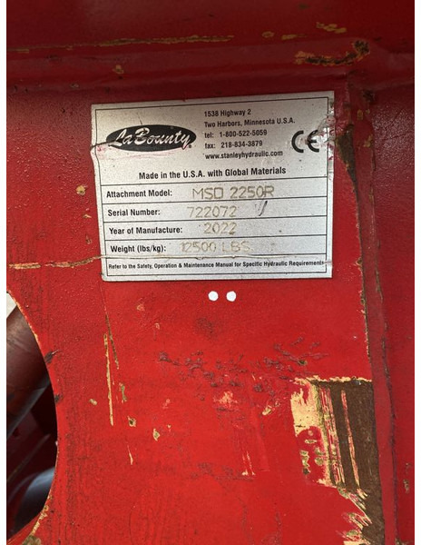 LaBounty MSD2250R - Cizalla de demolición para Maquinaria de construcción: foto 4 LaBounty MSD2250R - Cizalla de demolición para Maquinaria de construcción: foto 4