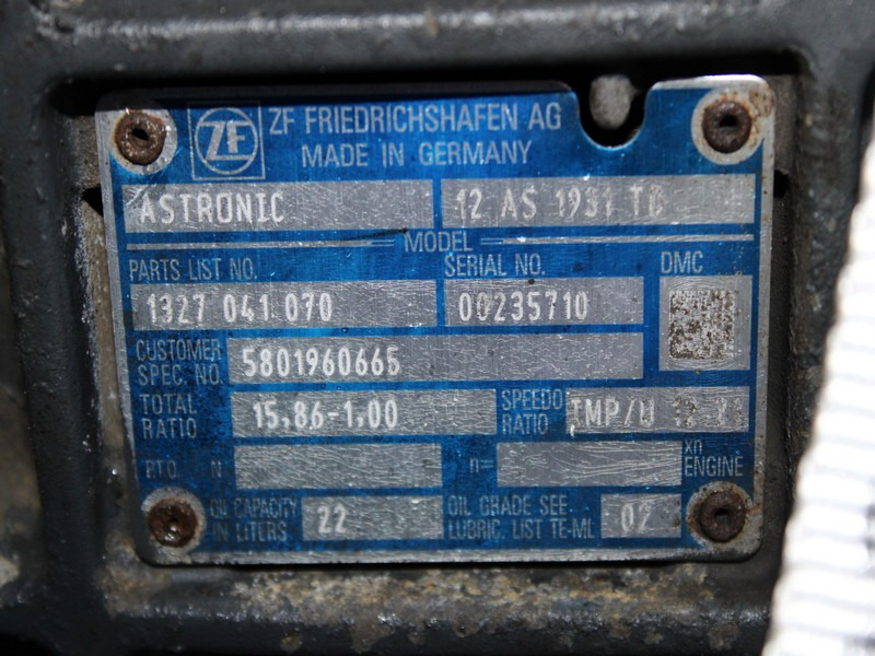 CUTIE DE VITEZE IVECO STRALIS AUTOMATA CU RETARDER 12 AS 1931 TD R=15,86-1,00 5801960665 - Caja de cambios para Camión: foto 5 CUTIE DE VITEZE IVECO STRALIS AUTOMATA CU RETARDER 12 AS 1931 TD R=15,86-1,00 5801960665 - Caja de cambios para Camión: foto 5