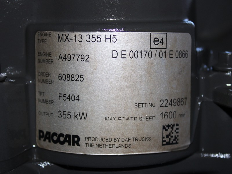 MOTOR DAF XF XG MX-13 355 H5 EURO 6 480CP 2249867 - Motor para Camión: foto 5 MOTOR DAF XF XG MX-13 355 H5 EURO 6 480CP 2249867 - Motor para Camión: foto 5