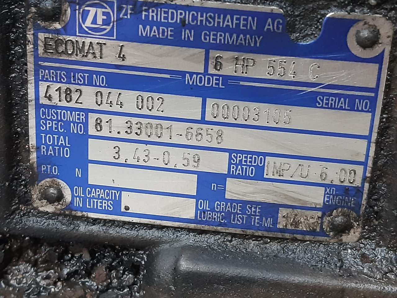 ZF 6 HP 554 C - Caja de cambios para Autobús urbano: foto 1 ZF 6 HP 554 C - Caja de cambios para Autobús urbano: foto 1