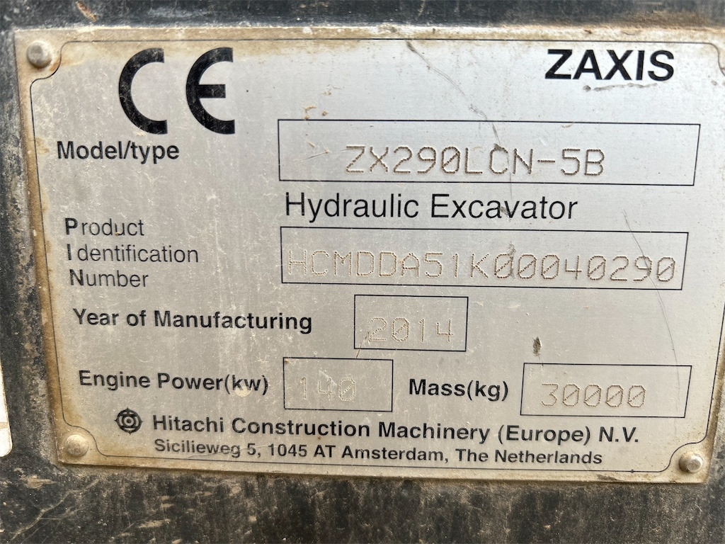 Hitachi ZAXIS 290 LCN (2014) - Excavadora de cadenas: foto 5 Hitachi ZAXIS 290 LCN (2014) - Excavadora de cadenas: foto 5