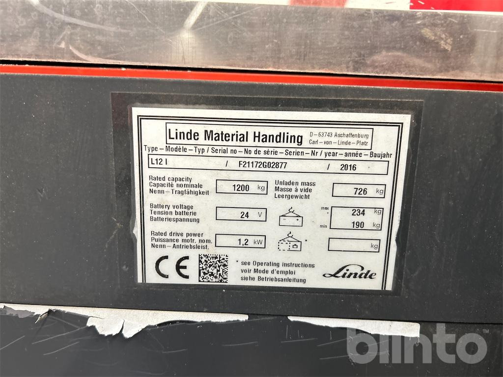 Linde L12 (2016) - Apilador: foto 5 Linde L12 (2016) - Apilador: foto 5