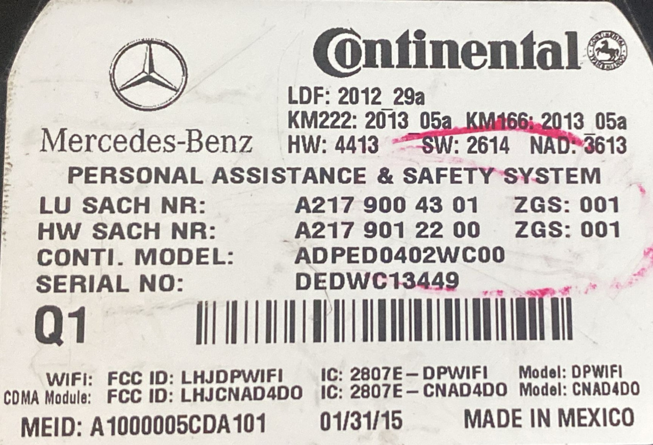 CONTINENTAL Mercedes Benz Control Module A2179004301 - Unidad de control: foto 3 CONTINENTAL Mercedes Benz Control Module A2179004301 - Unidad de control: foto 3